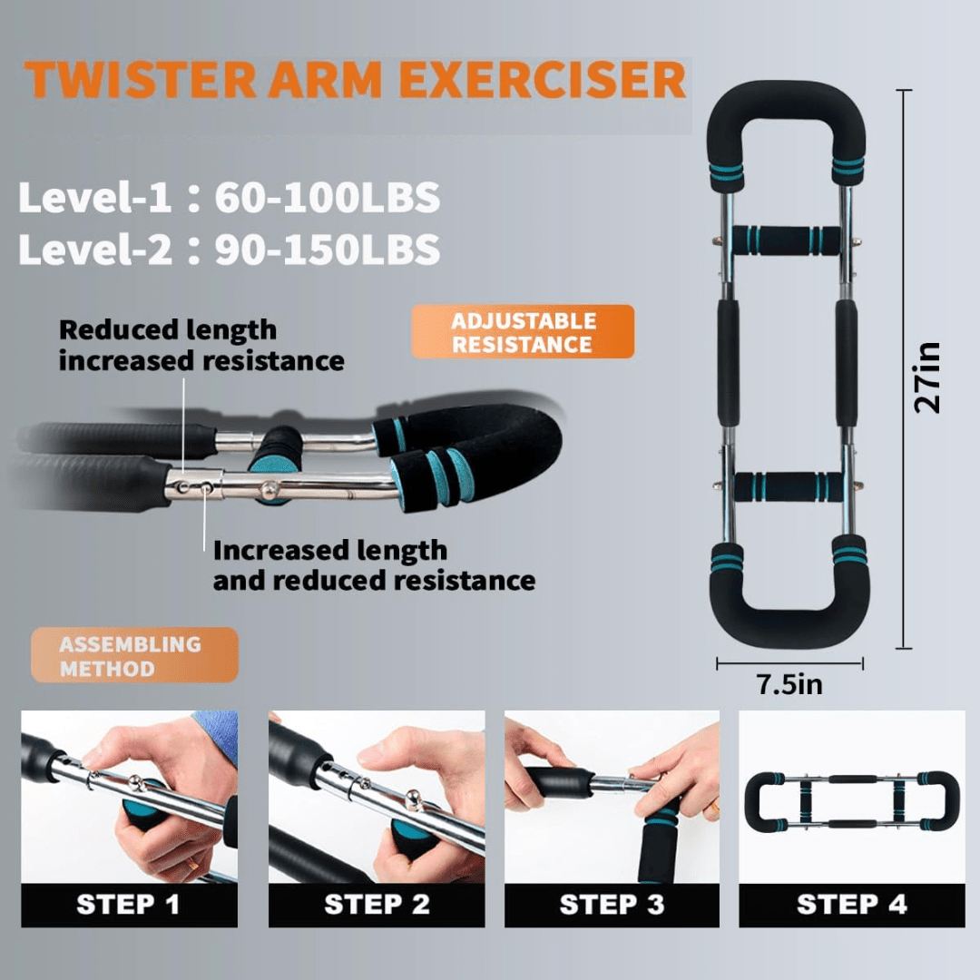 Adjustable Resistance Training Bar for Arm and Chest Strength Fitness