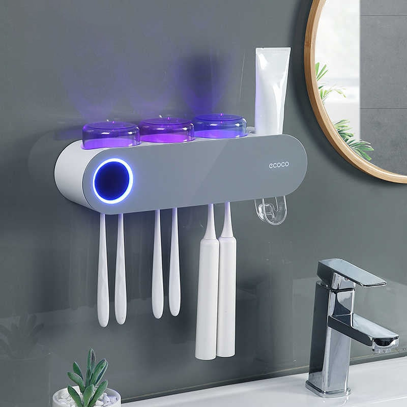 Smart UV Toothbrush Holder & Sanitizer for Clutter-Free Bathrooms