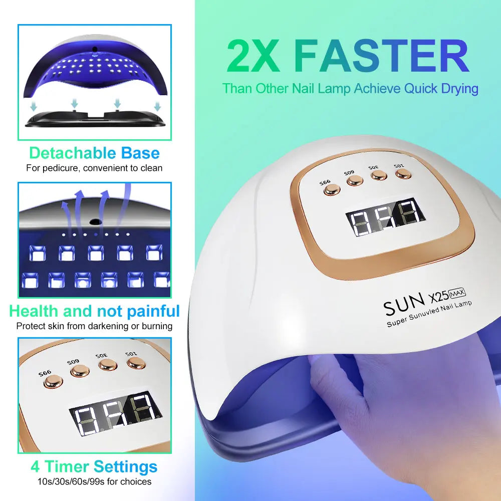 UV/LED Nail Lamp | Fast Even Curing | Timer Sensor