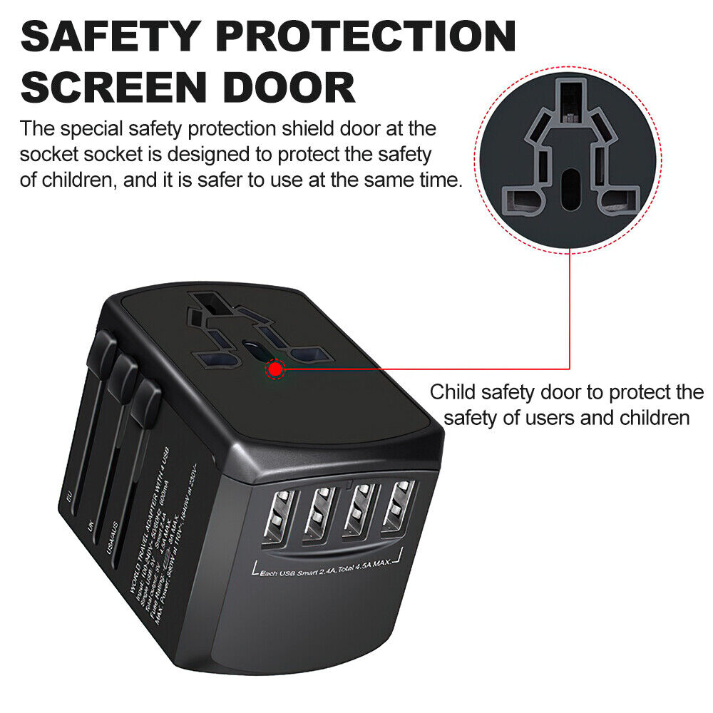 Smart Travel Power Adapter with USB Charging Ports