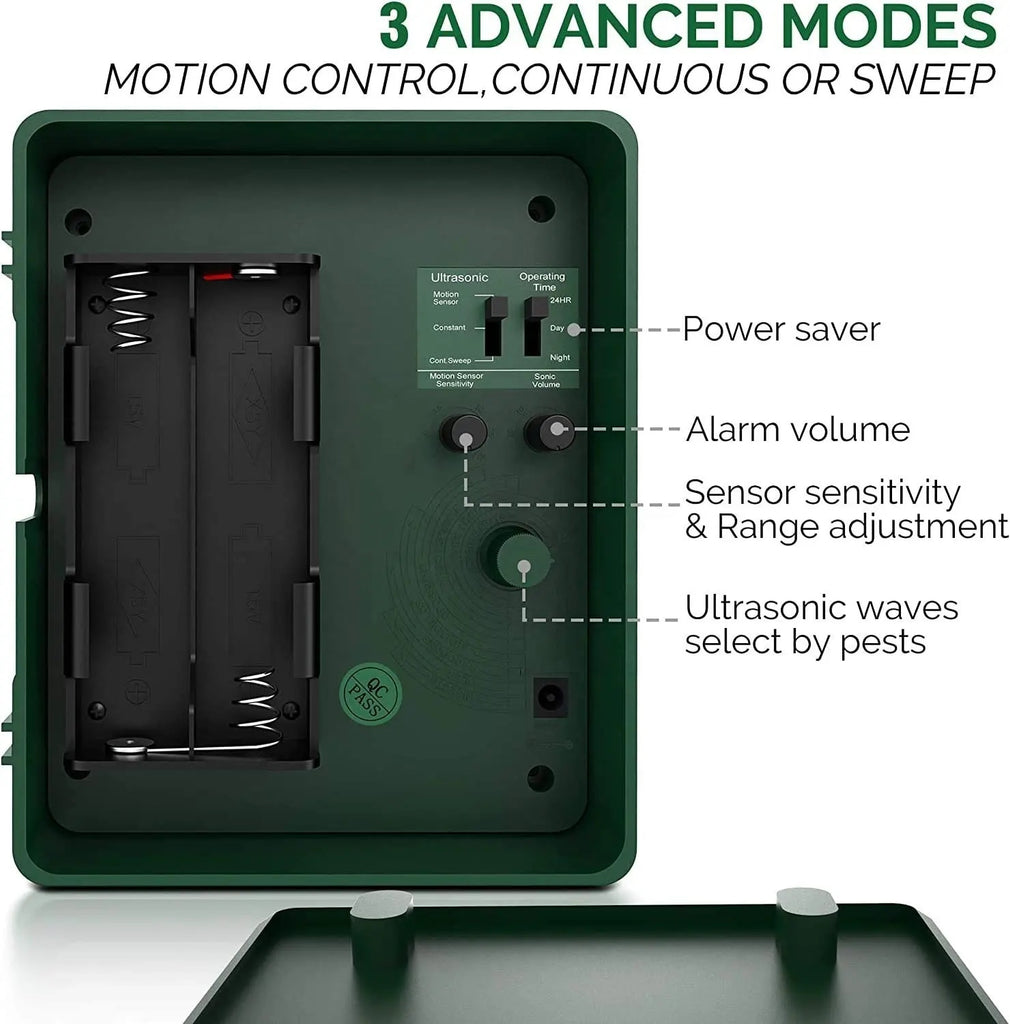 Solar-Powered Bird Deterrent with LED and Ultrasonic Features