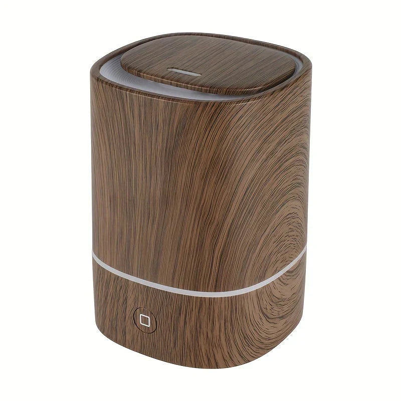 Compact Wood-Finish Humidifier with LED Light and Cool Mist