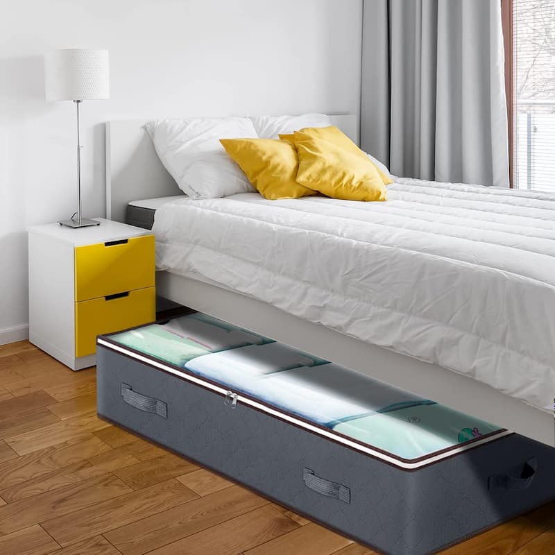 Underbed Storage Bags | Foldable Space Saver | Clear Lid