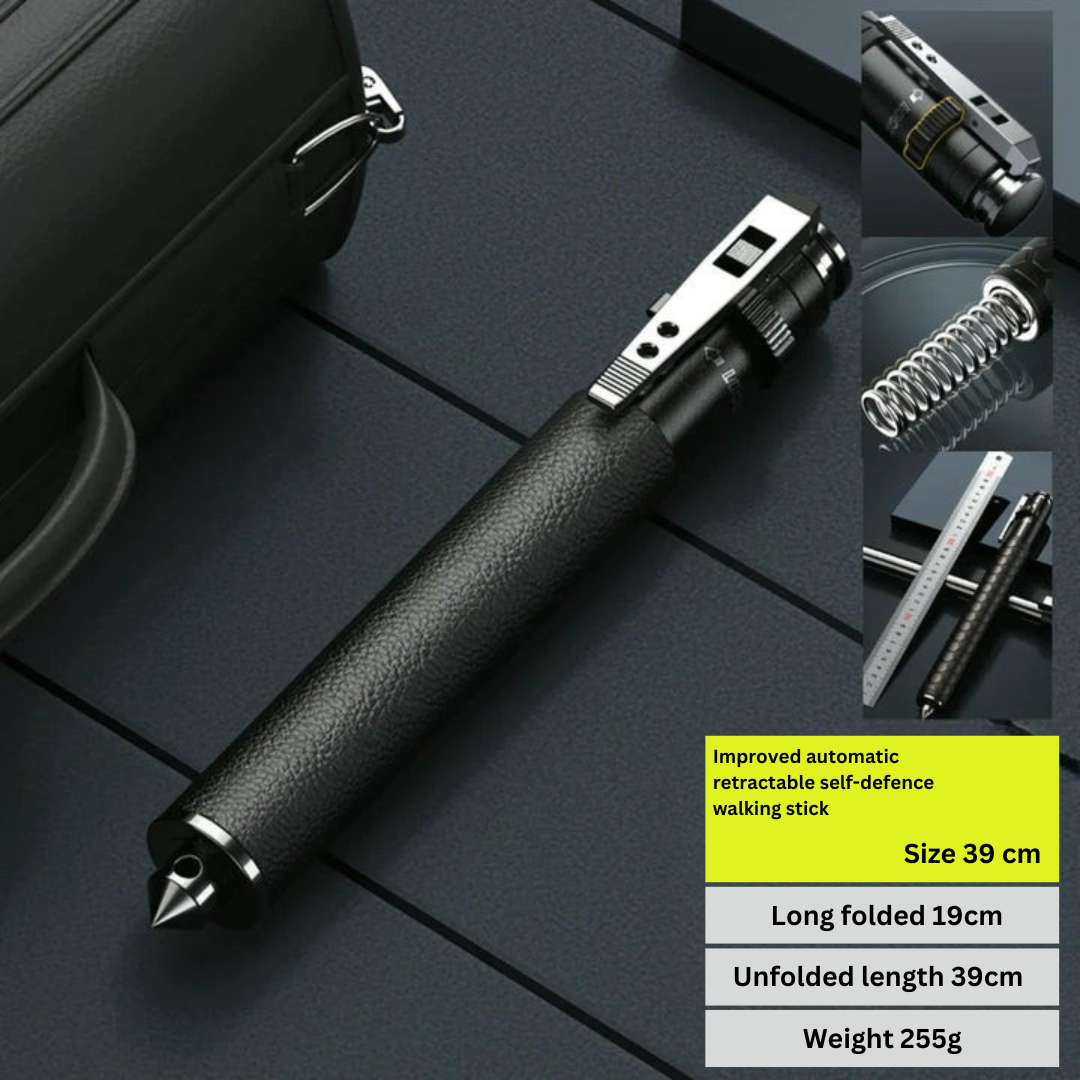 Compact Safety Cane with Secure Grip and Quick Deploy Feature