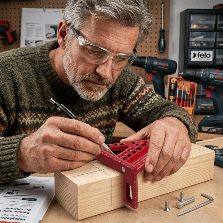 Angle Drill Guide with Aluminum Stop and Millimeter Scale