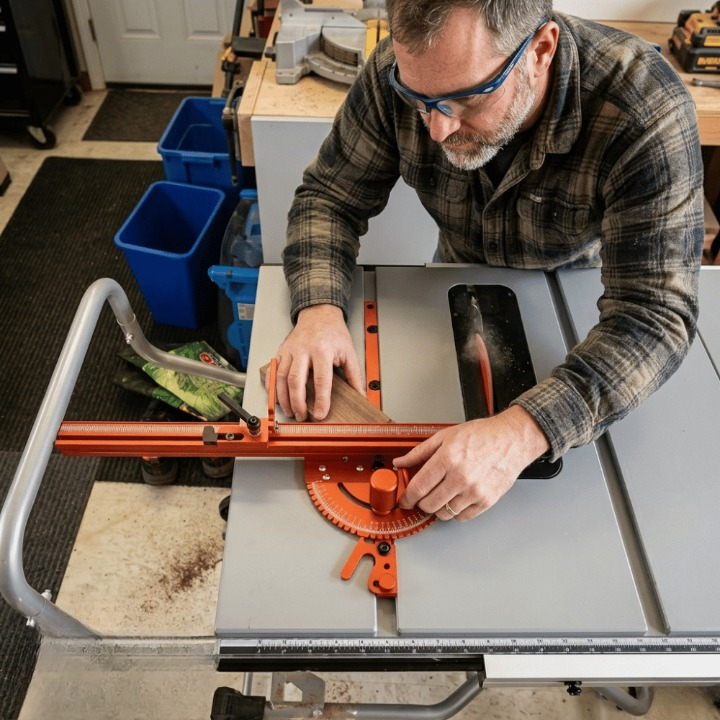 Adjustable Protractor Miter Stop – Angle Range 0° to 60°