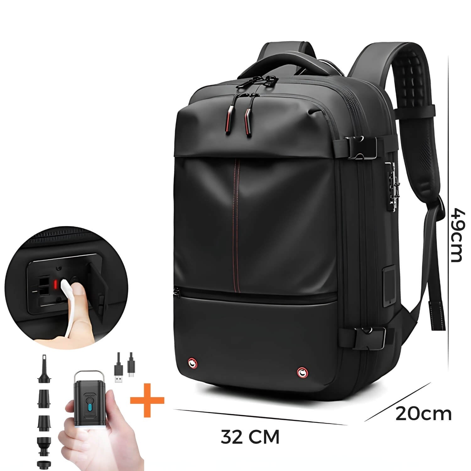 SpaceSaver Pro Travel Backpack with Integrated Compression System