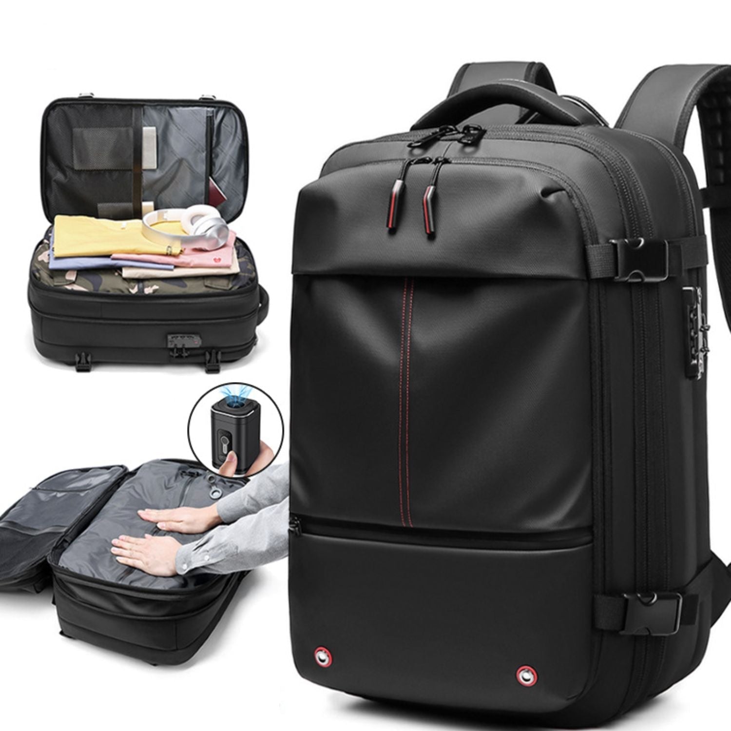 SpaceSaver Pro Travel Backpack with Integrated Compression System