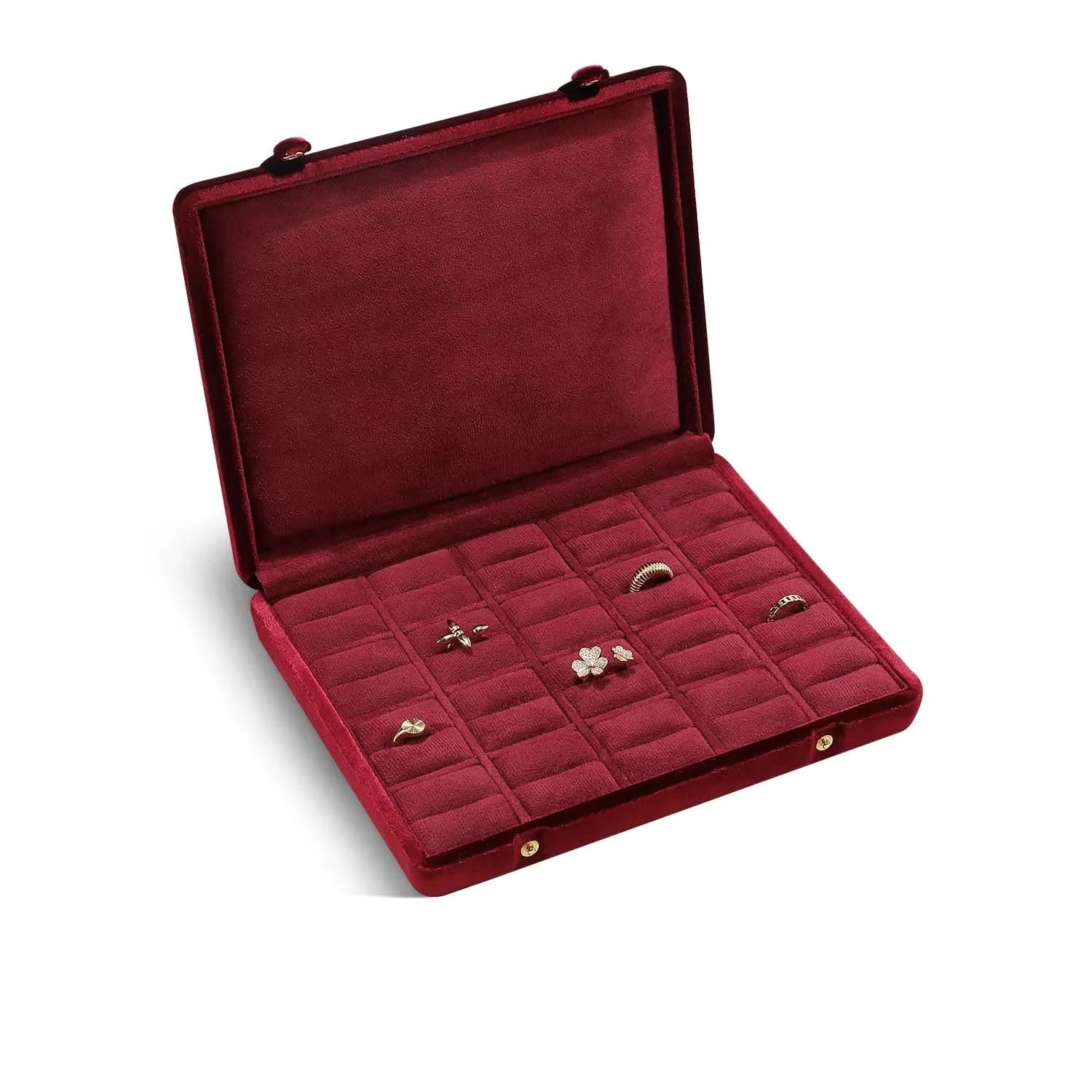 Velvet Jewelry Organizer Case for Elegant Vanity Storage