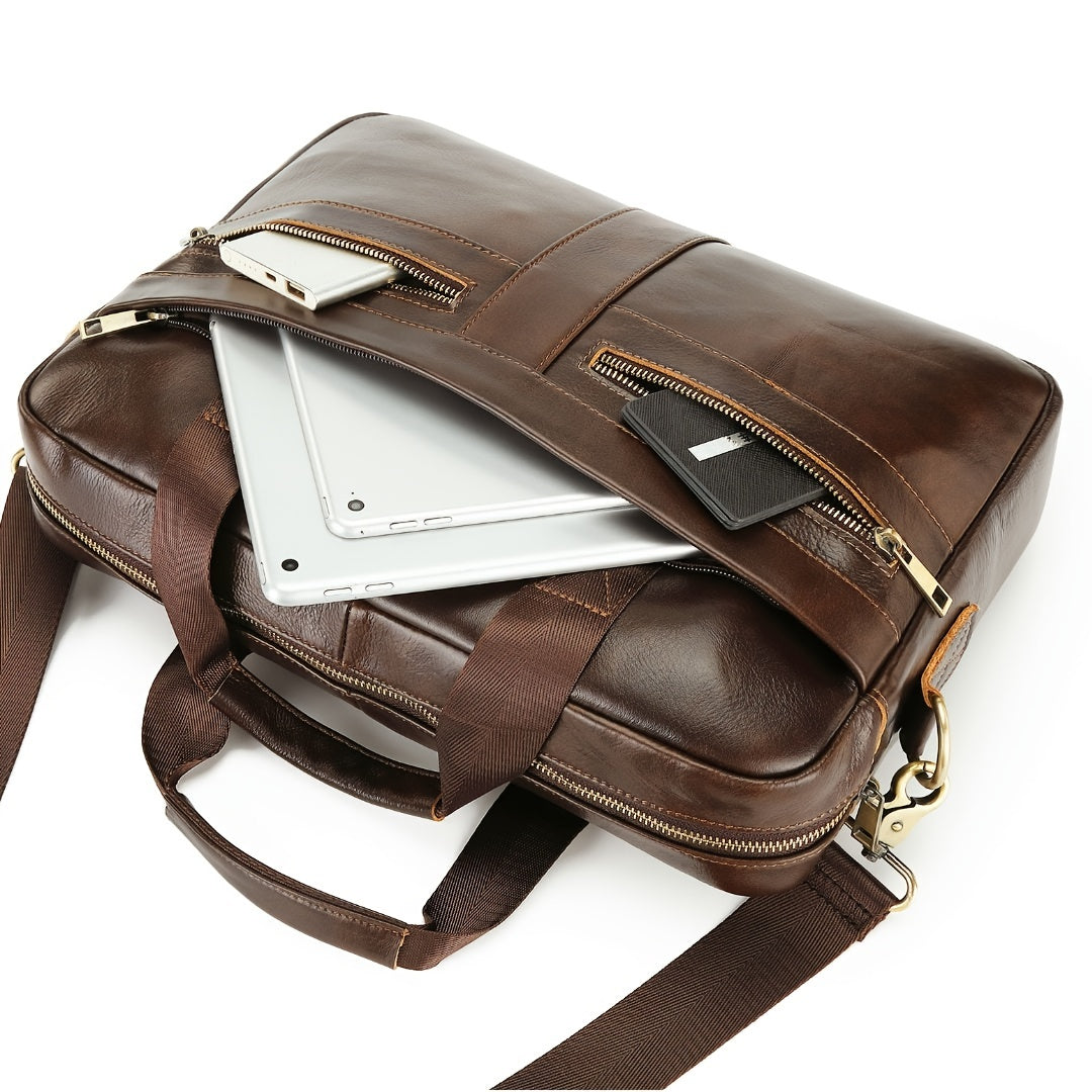 Classic Italian Leather Crossbody Bag for Men