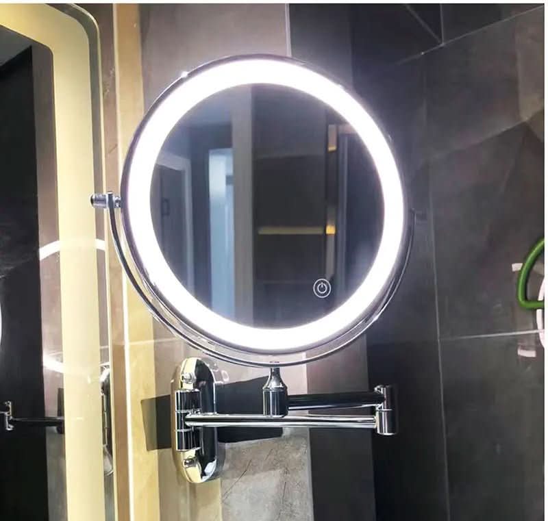 LED Wall-Mounted Magnifying Mirror | Adjustable Brightness | Rechargeable