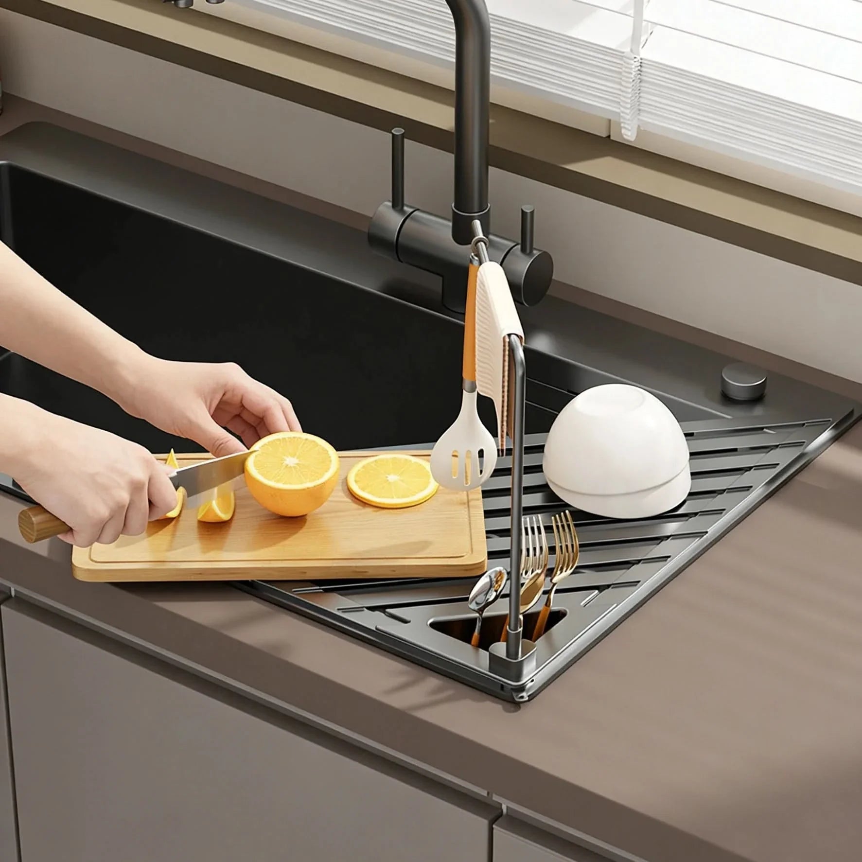 Foldable Drain Rack for Over Sink Usage