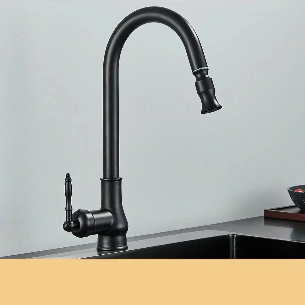 Classic Elegance Brass Kitchen Faucet with Rotating Spout