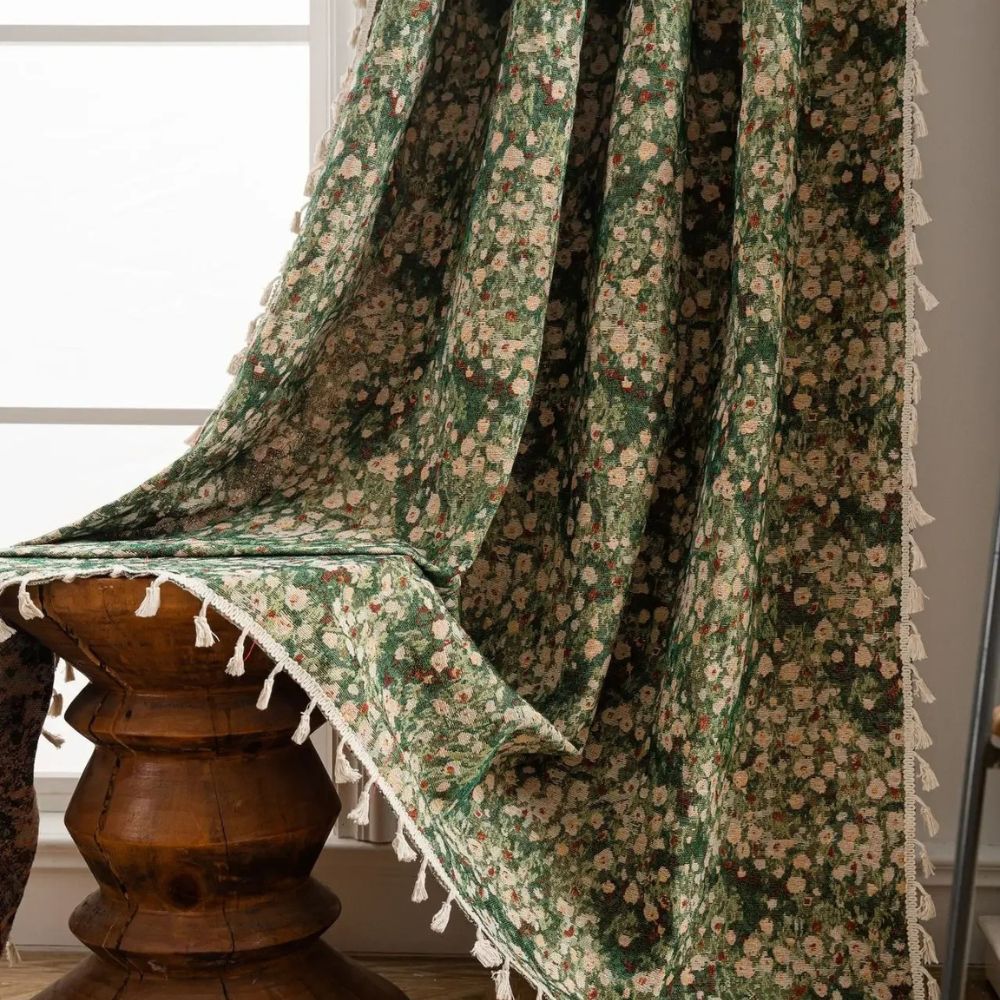 Charming Floral Tassel Curtain Panels for Inviting Spaces
