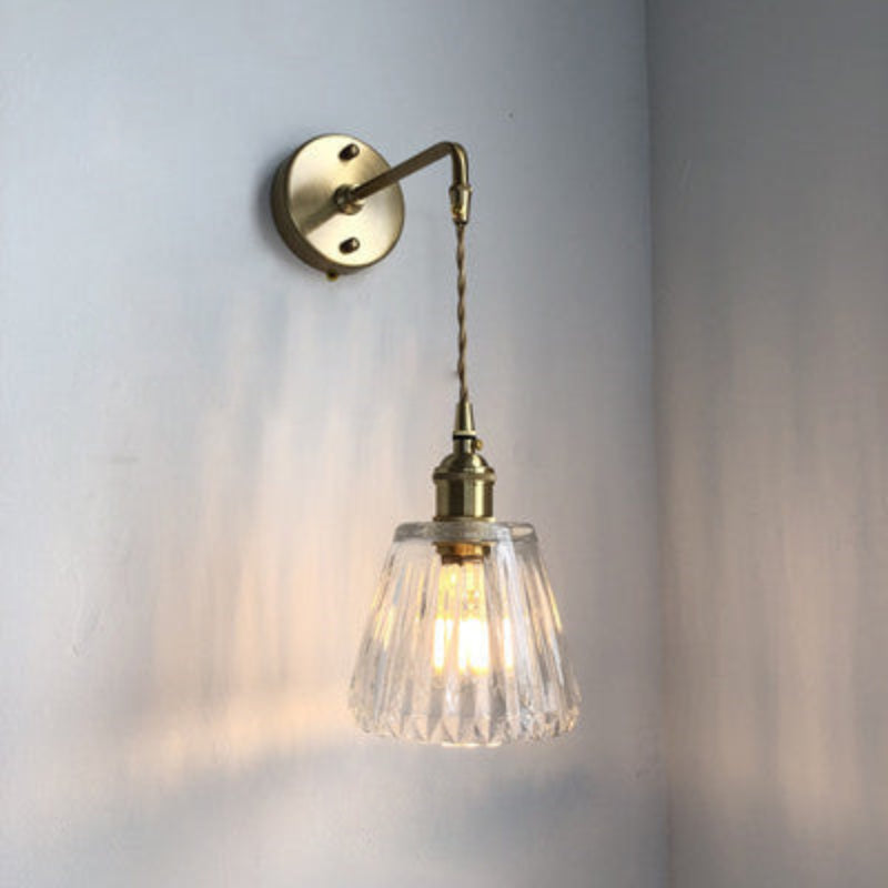 Elegant Glass Wall Light Fixture with E26/E27 Socket