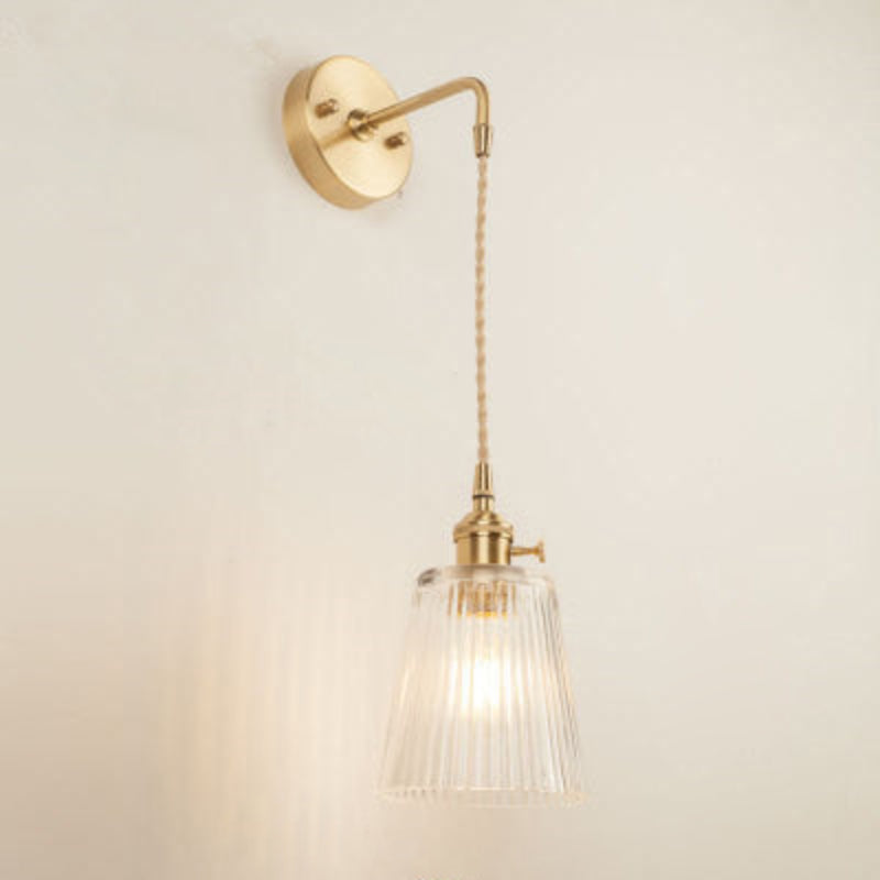 Elegant Glass Wall Light Fixture with E26/E27 Socket