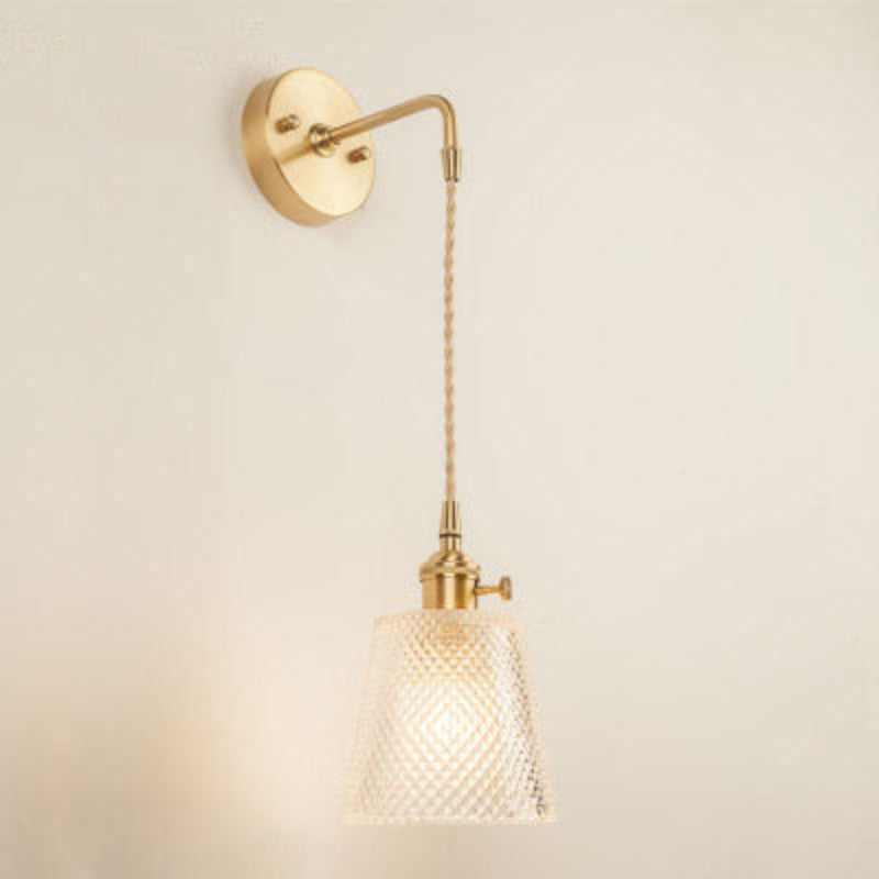 Elegant Glass Wall Light Fixture with E26/E27 Socket