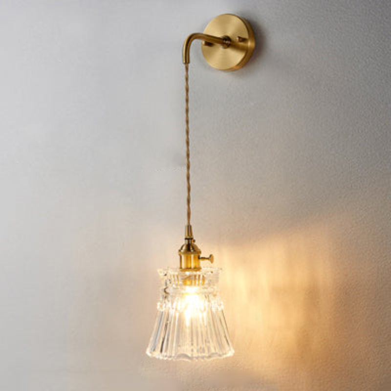 Elegant Glass Wall Light Fixture with E26/E27 Socket