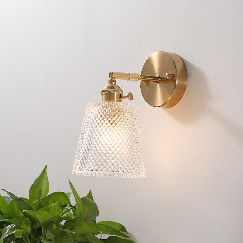 Elegant Glass Wall Light Fixture with E26/E27 Socket