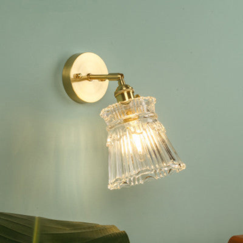 Elegant Glass Wall Light Fixture with E26/E27 Socket