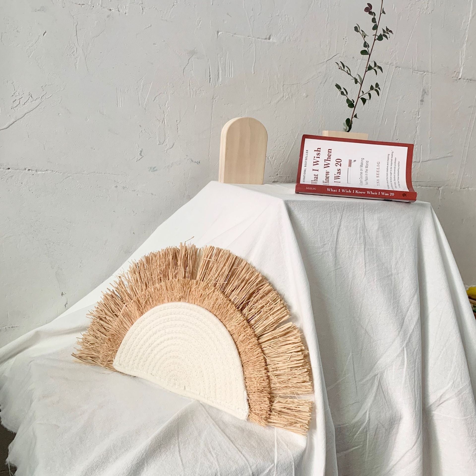 Handcrafted Sun and Moon Wall Hanging in Earthy Tones