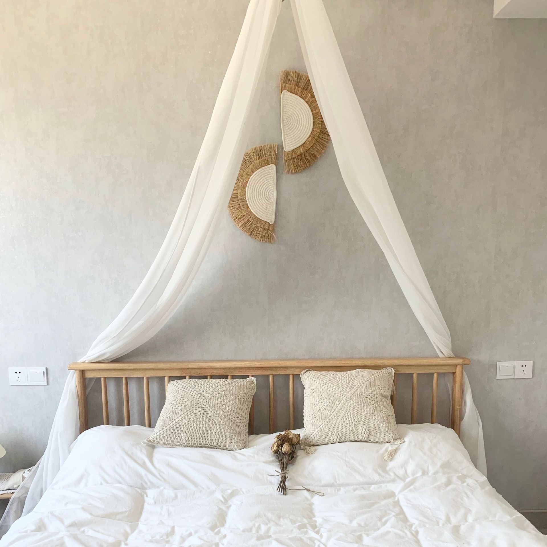 Handcrafted Sun and Moon Wall Hanging in Earthy Tones
