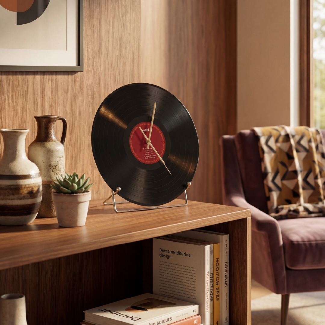 12-Inch Quiet Vinyl Wall Clock with Customizable Design
