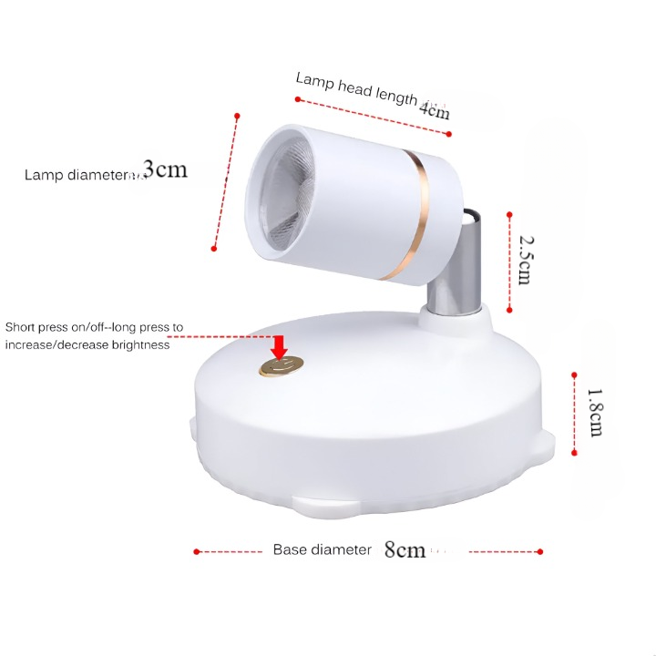 LumiGlow Compact LED Accent Light with Wireless Dimming