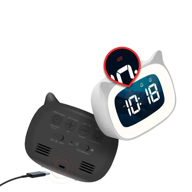 Rechargeable Smart LED Clock with Voice Activation & Dual Alarms