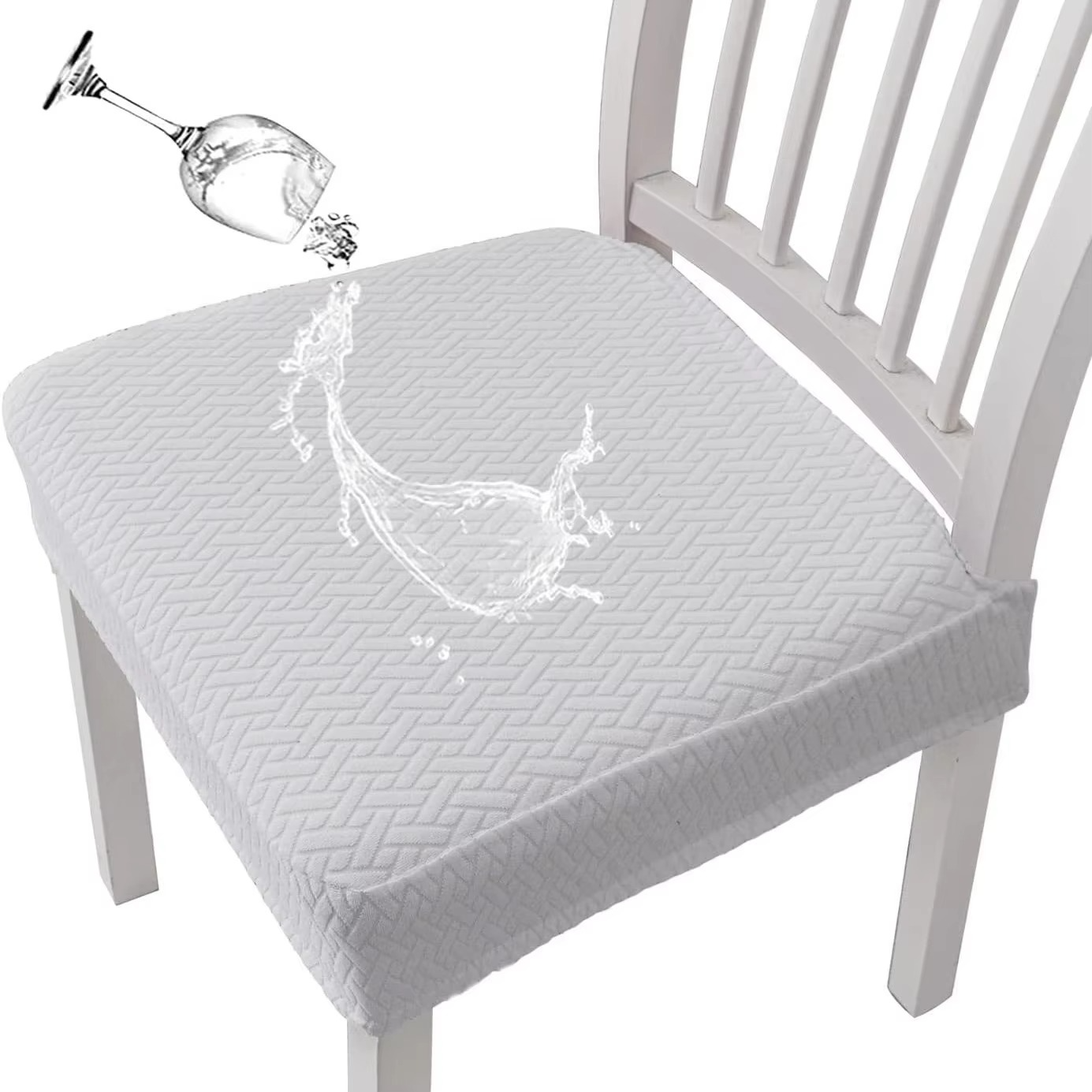 Elegant Waterproof Chair Protectors – Stretchy Jacquard Covers for Dining Spaces