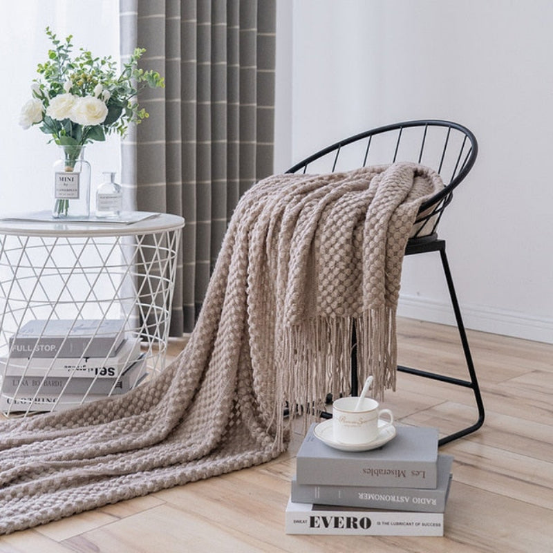 Cozy Textured Blanket, Soft Acrylic, 50 × 79 Inches, Easy Care