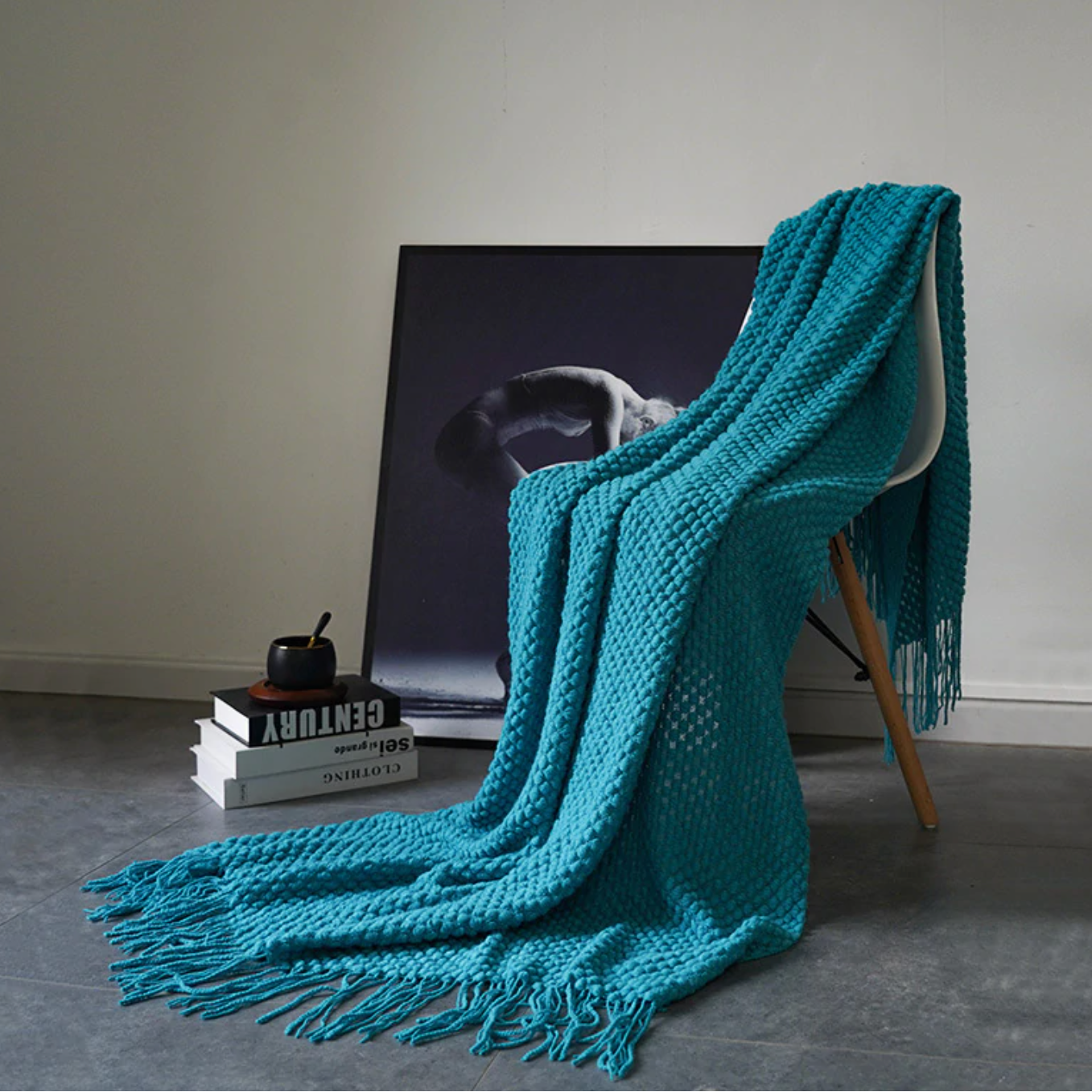 Cozy Textured Blanket, Soft Acrylic, 50 × 79 Inches, Easy Care