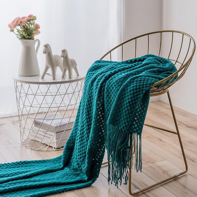 Cozy Textured Blanket, Soft Acrylic, 50 × 79 Inches, Easy Care