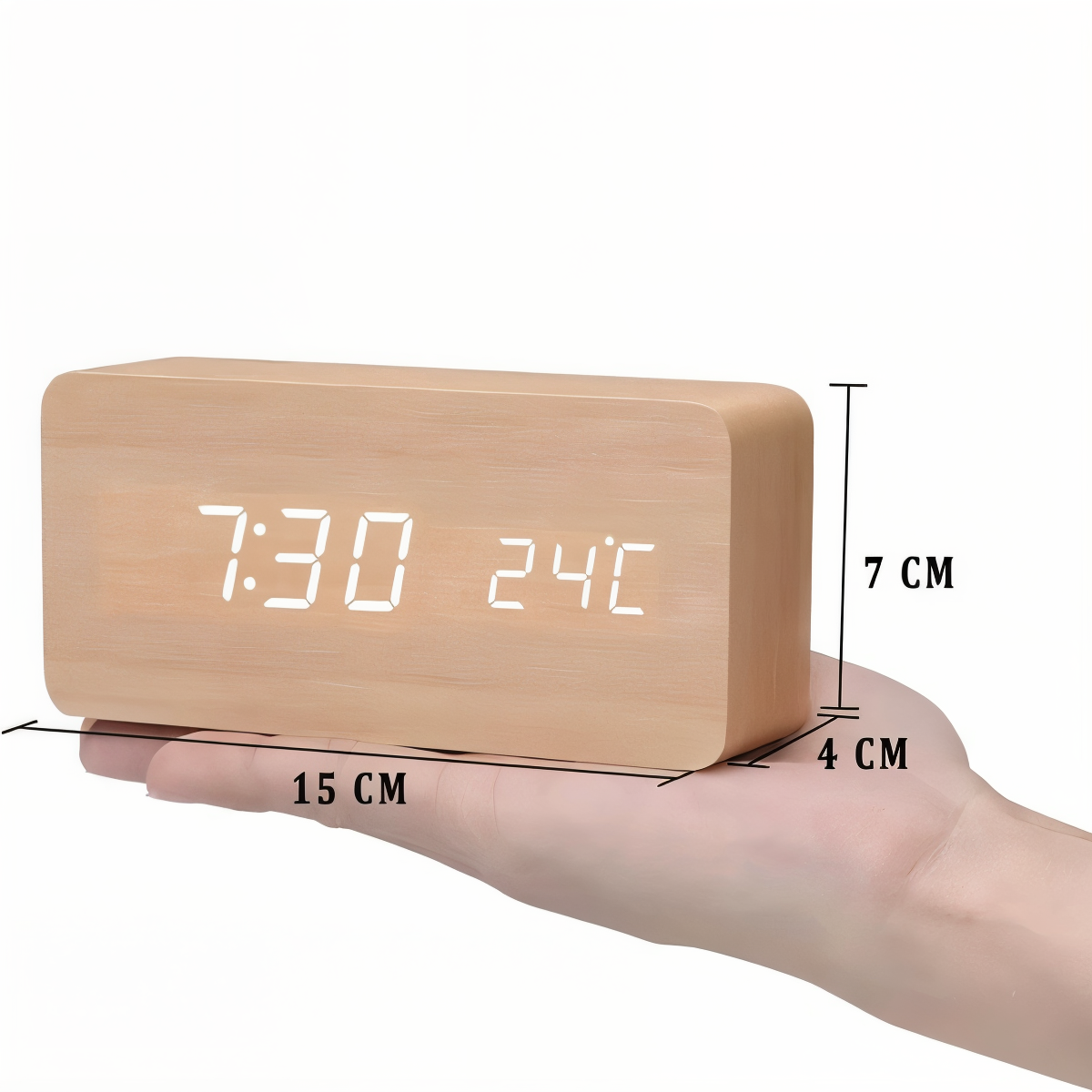 Natural Harmony LED Alarm Clock with Climate Display