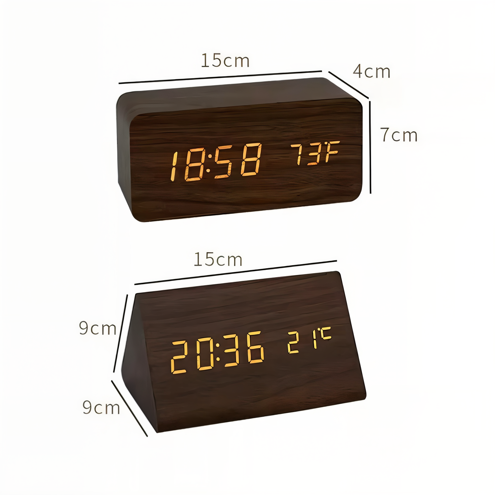 Natural Harmony LED Alarm Clock with Climate Display