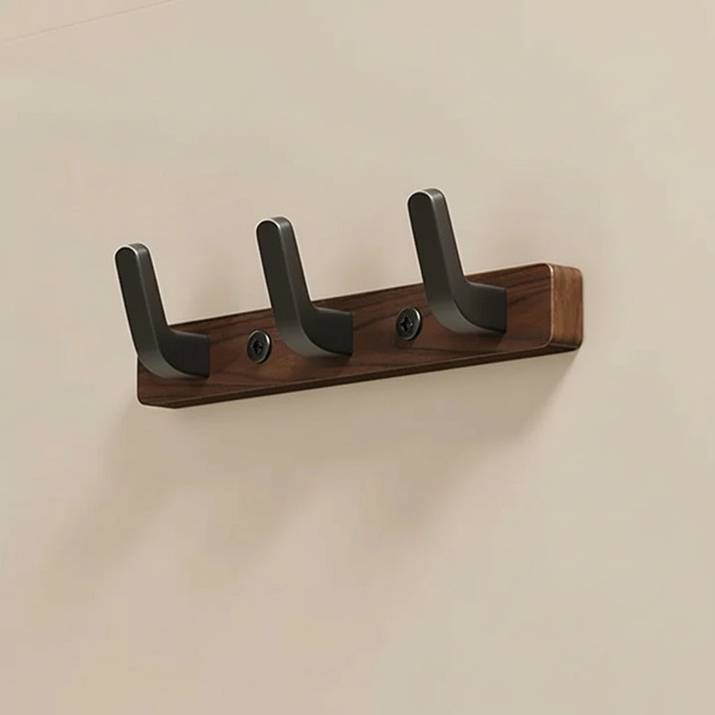 Sleek Wall-Mounted Hanger - Modern Wood & Metal Design