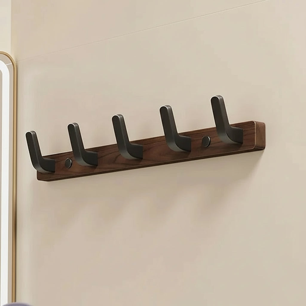 Sleek Wall-Mounted Hanger - Modern Wood & Metal Design