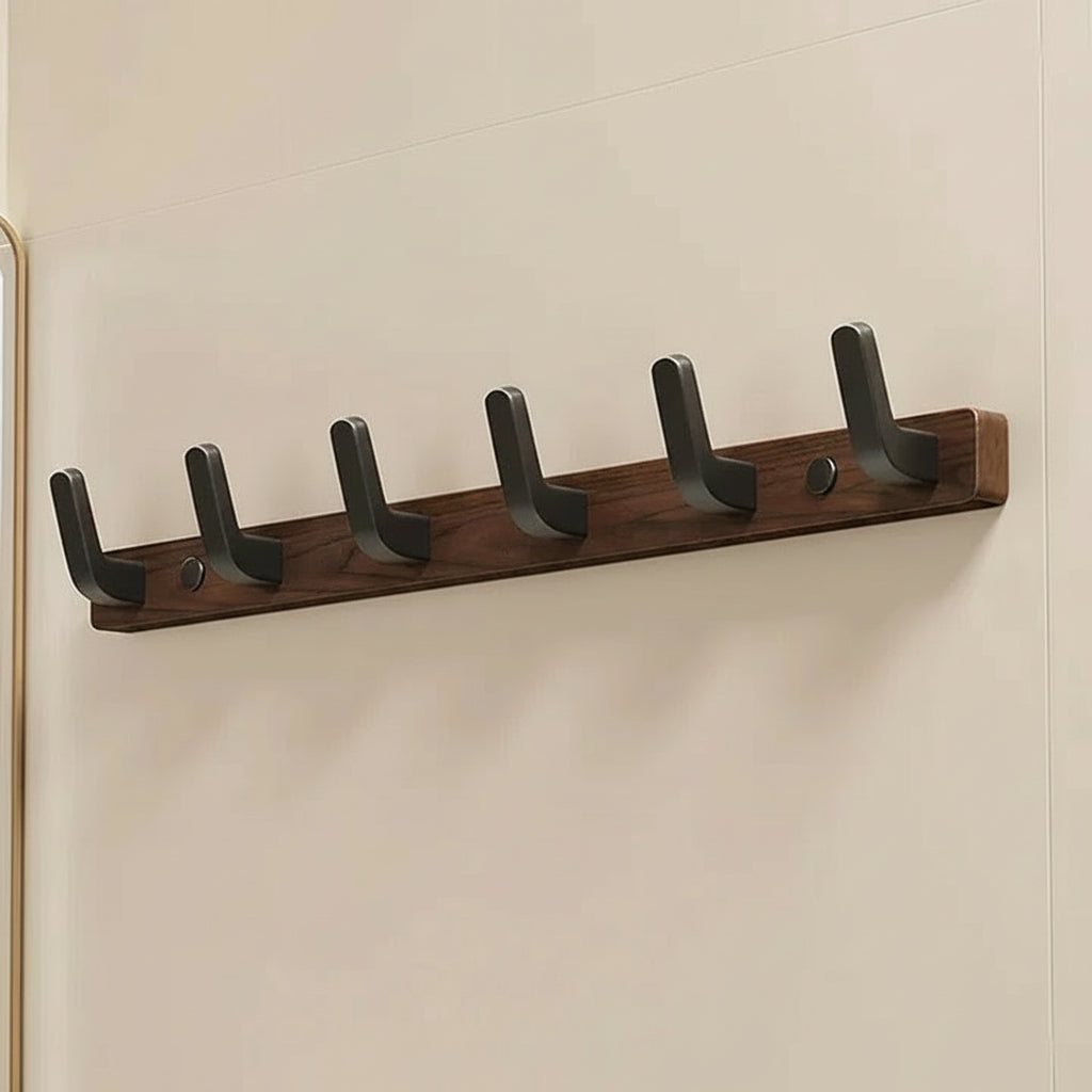 Sleek Wall-Mounted Hanger - Modern Wood & Metal Design
