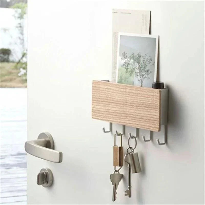 Elegant Wall Organizer for Keys and Mail - Space-Saving Solution