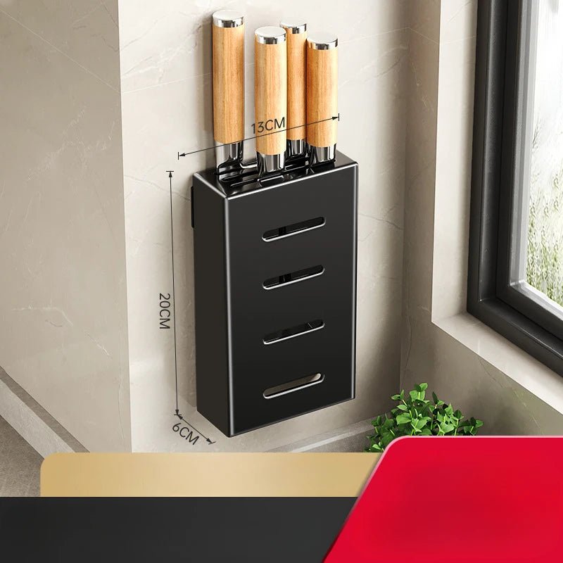 Space-Saving Magnetic Knife Rack for Kitchen Efficiency