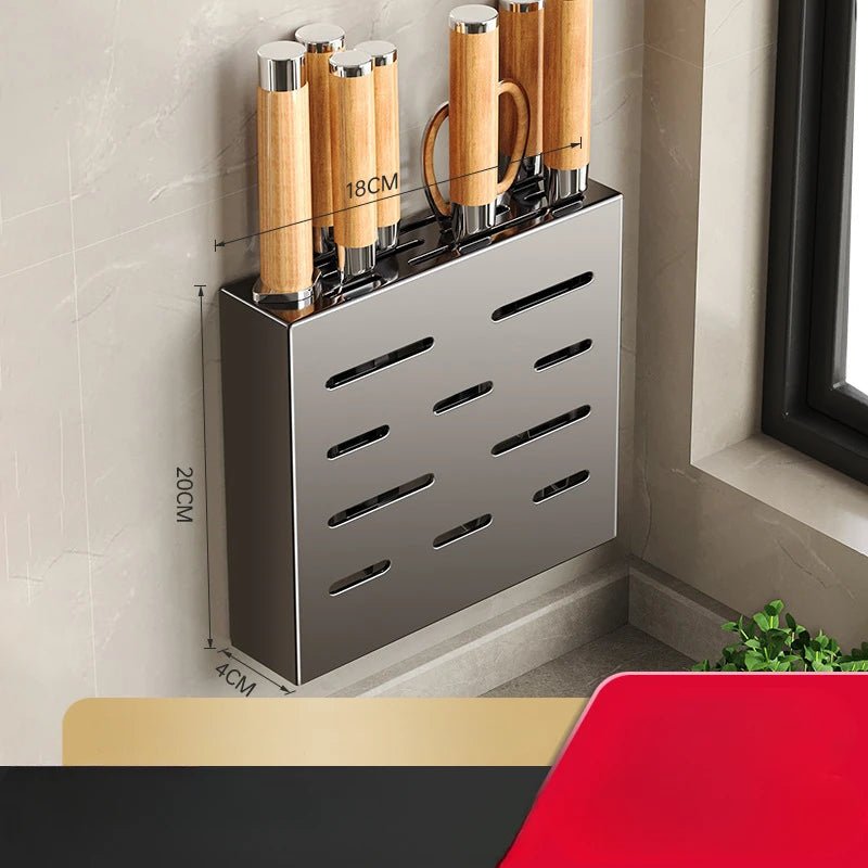 Space-Saving Magnetic Knife Rack for Kitchen Efficiency