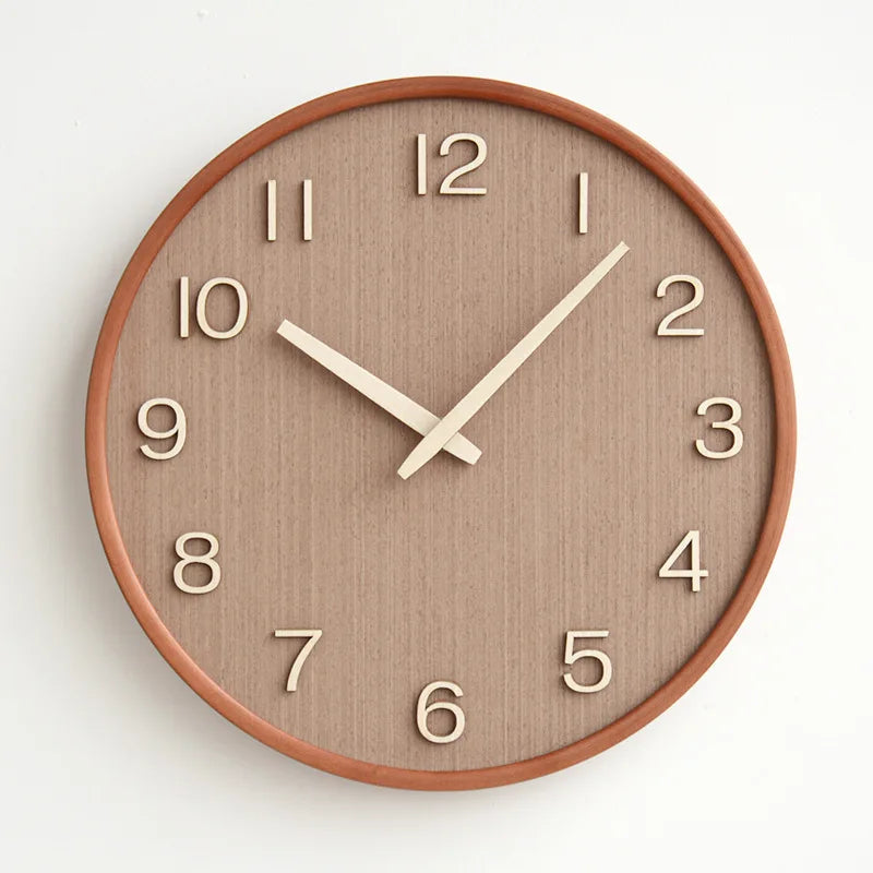 Elegant 30 cm Wooden Wall Clock with Quartz Movement