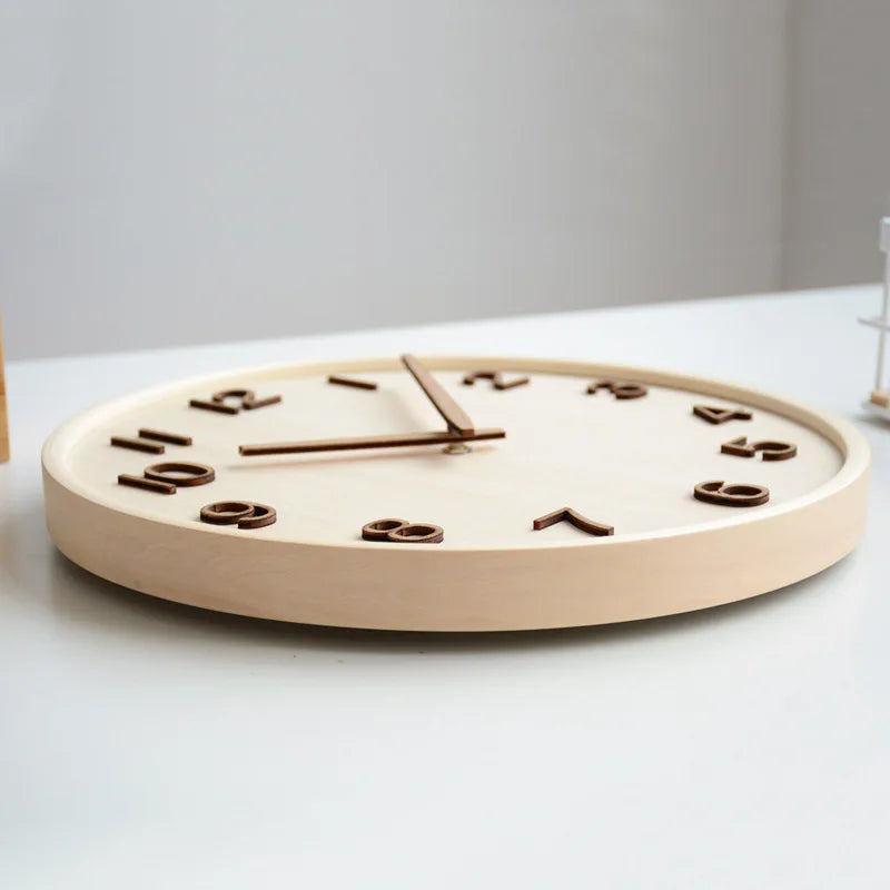 Elegant 30 cm Wooden Wall Clock with Quartz Movement