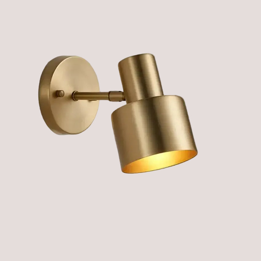 Adjustable Angle Bronze Wall Fixture with Downward Shade