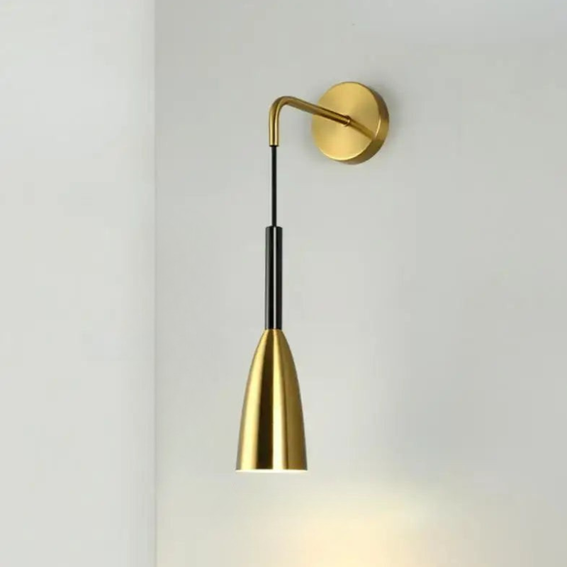 Adjustable Angle Bronze Wall Fixture with Downward Shade