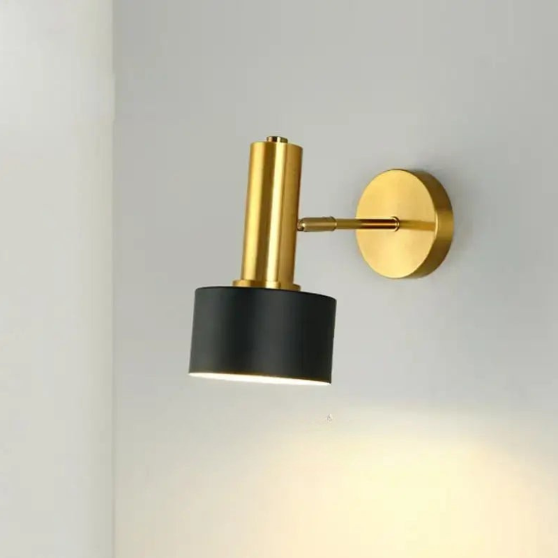Adjustable Angle Bronze Wall Fixture with Downward Shade