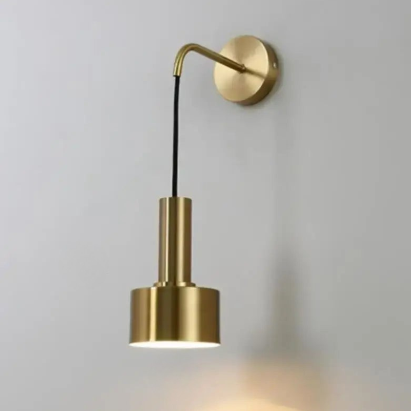 Adjustable Angle Bronze Wall Fixture with Downward Shade