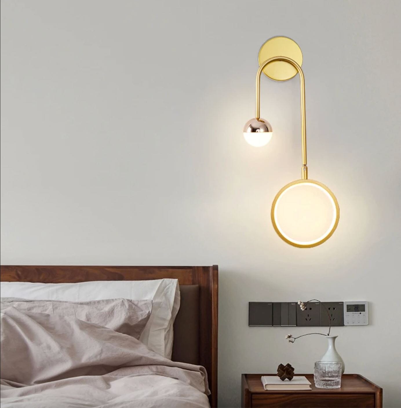 Elegant Sphere LED Wall Fixture with Dual Lighting Options