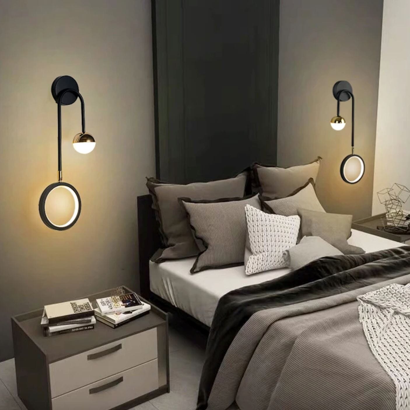 Elegant Sphere LED Wall Fixture with Dual Lighting Options
