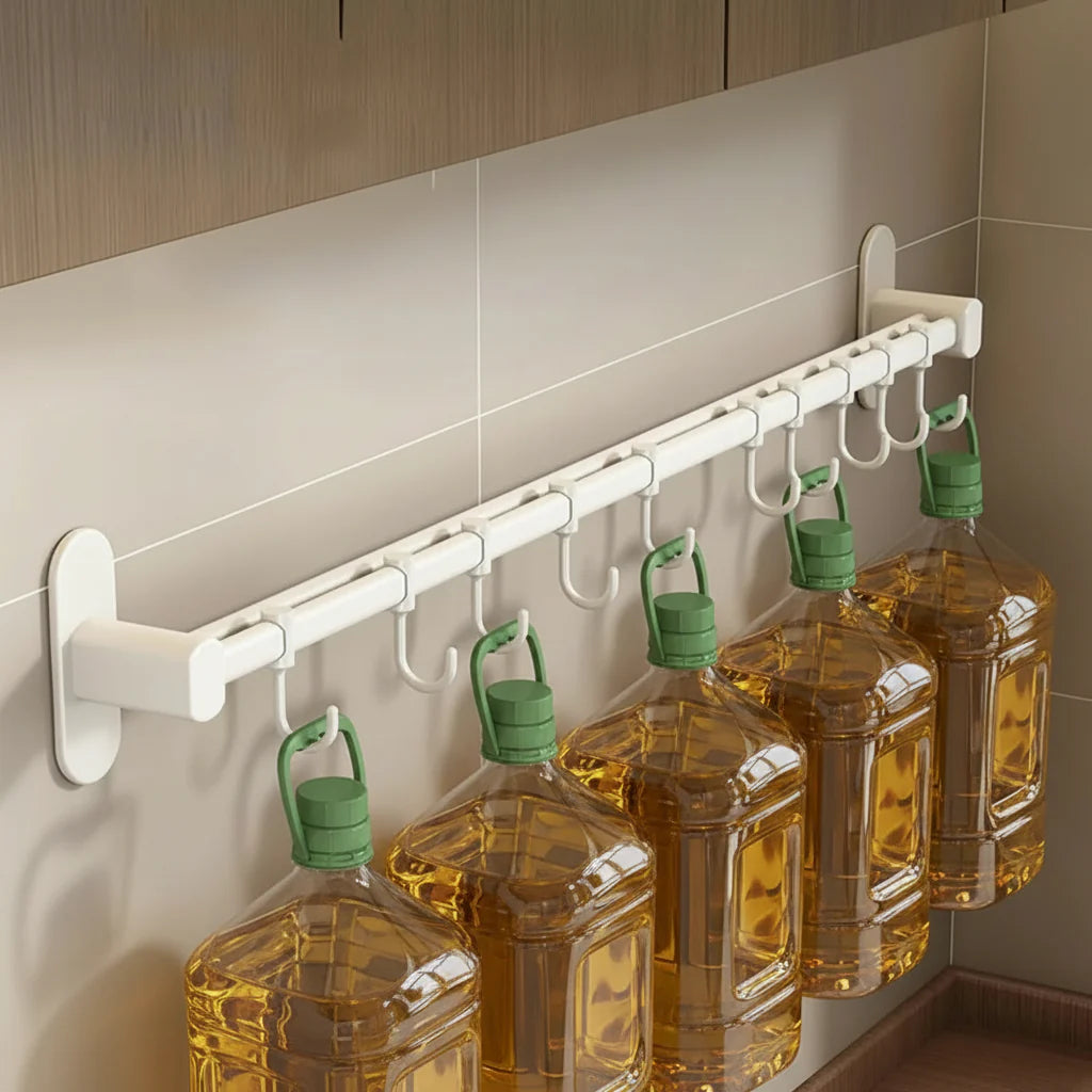 Wall-Mounted Kitchen Hook Organizer